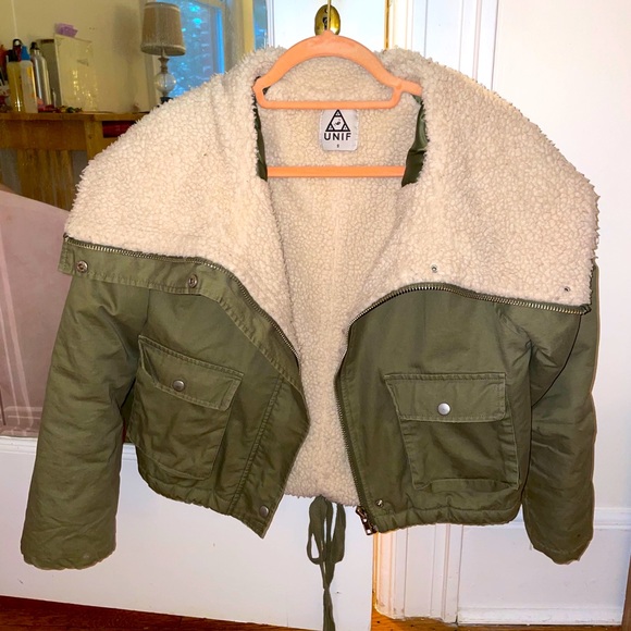 UNIF Jackets & Blazers - Unit Shearling Cropped Jacket